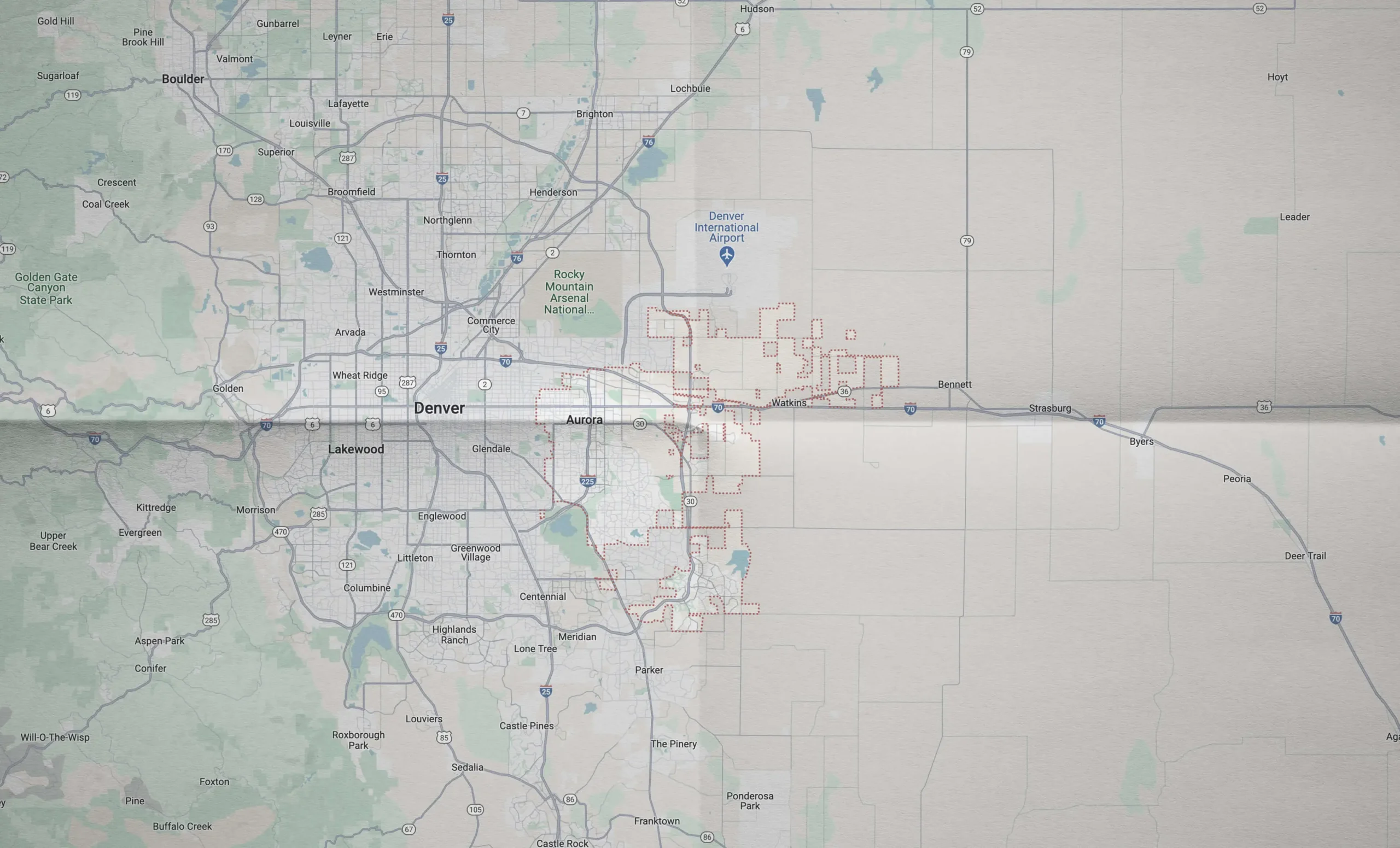 Map of Aurora Colorado. Call Rubicon snow removal if you live in Aurora, Colorado.