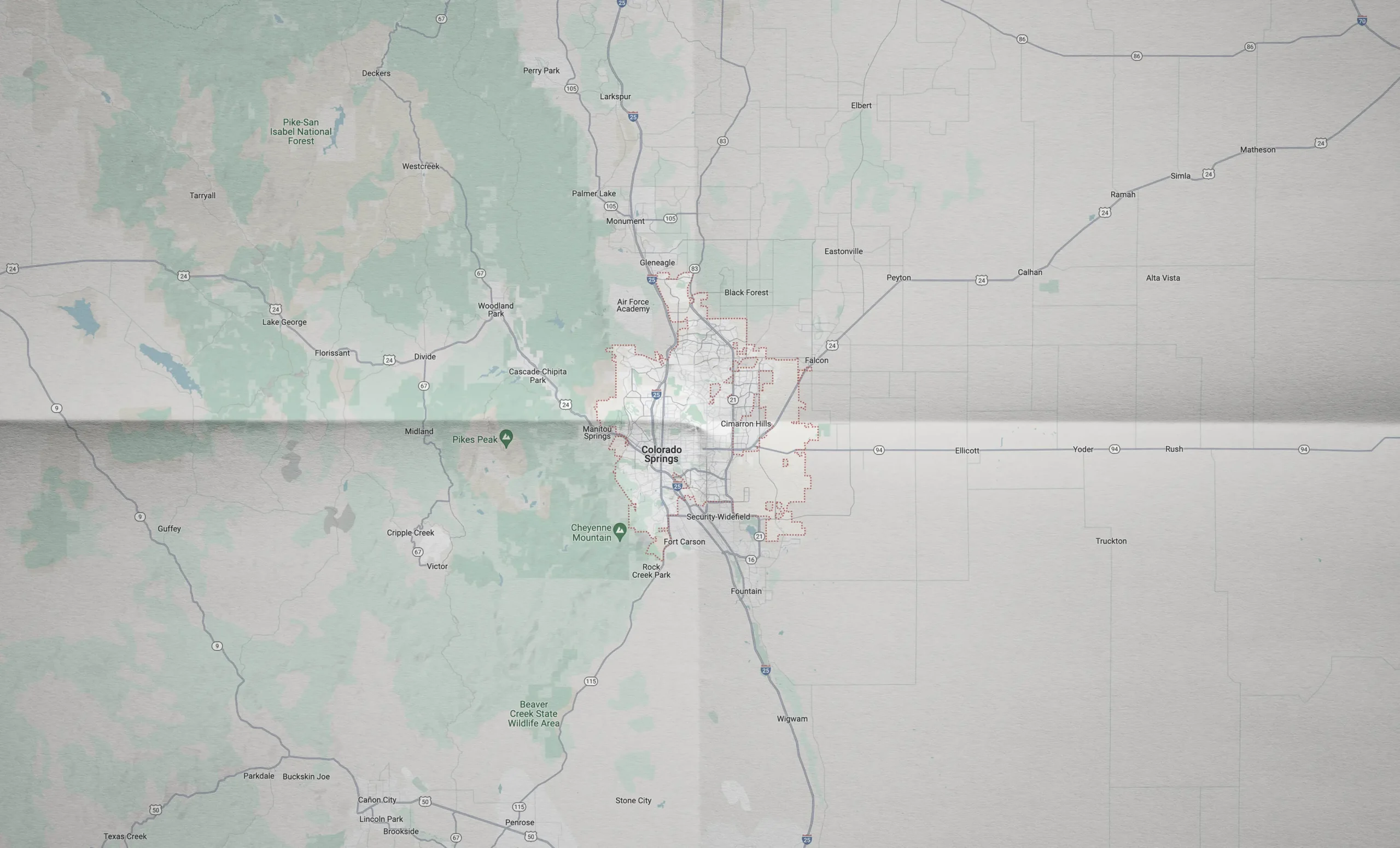 Map of Rubicon landscaping services in Colorado Springs Colorado.